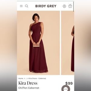 Birdy Grey Bridesmaid Dress: Cabernet Chiffon (size M)